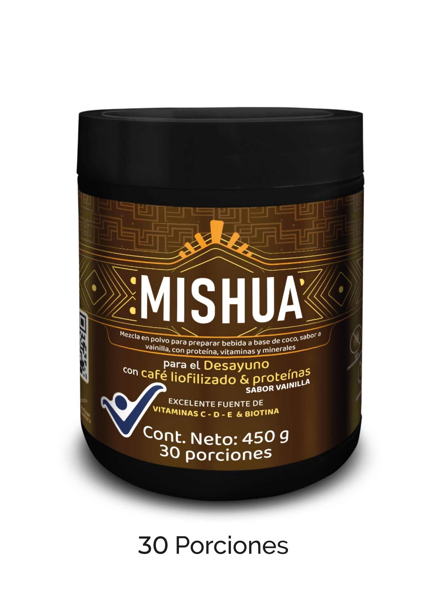 Suplemento alimenticio natural en polvo de Mishua con ingredientes funcionales