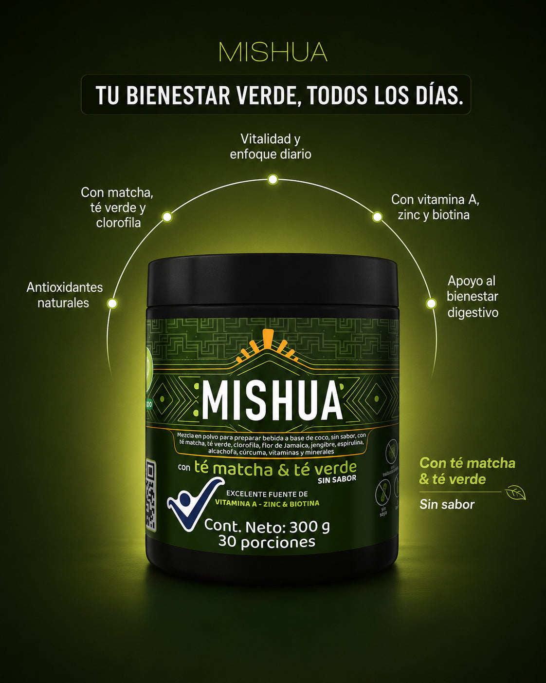 Té Matcha + Té Verde con vitaminas y minerales