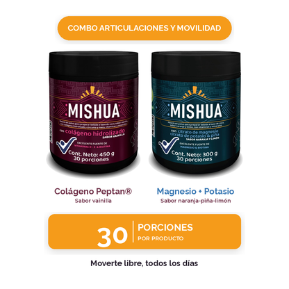 Combo Articulaciones y Movilidad — Peptan® + Magnesio | Mishua