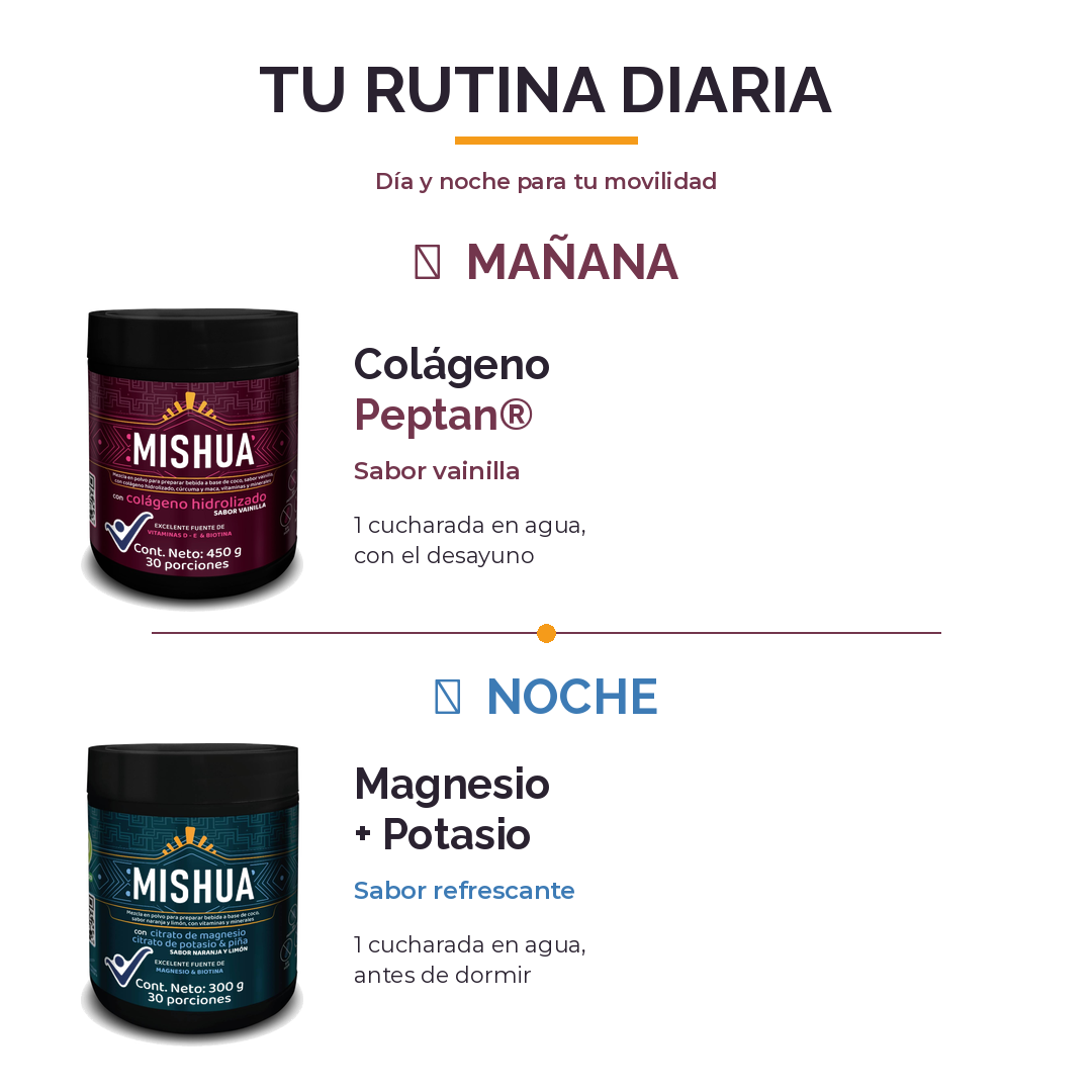 Combo Articulaciones y Movilidad — Peptan® + Magnesio | Mishua