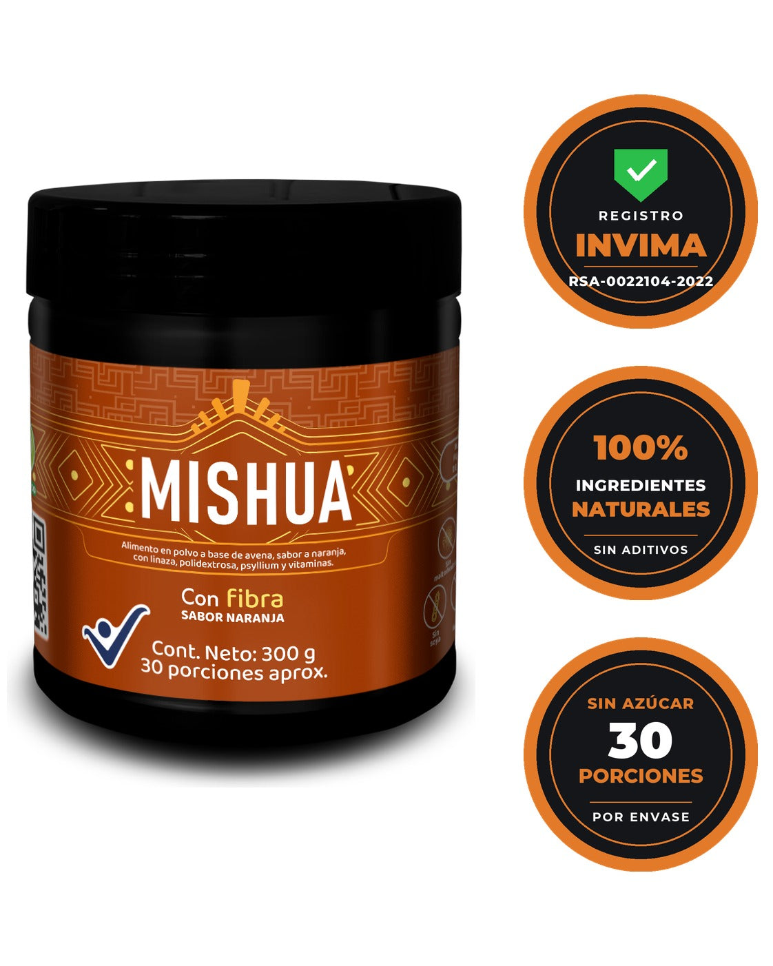 Fibra Premium con Psyllium, Linaza y Probióticos — Bebida Funcional para Digestión y Bienestar Intestinal | Mishua